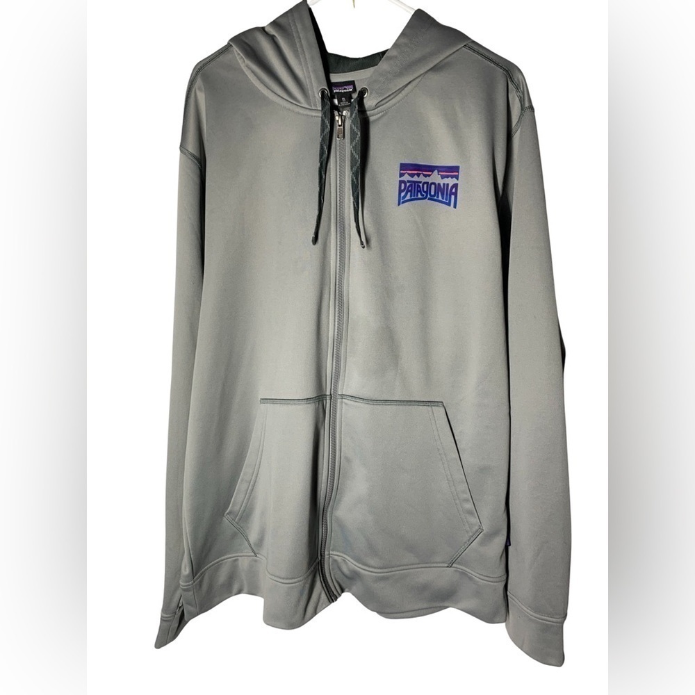 PATAGONIA Full Zip Hooded Sweatshirt Size XL Grey